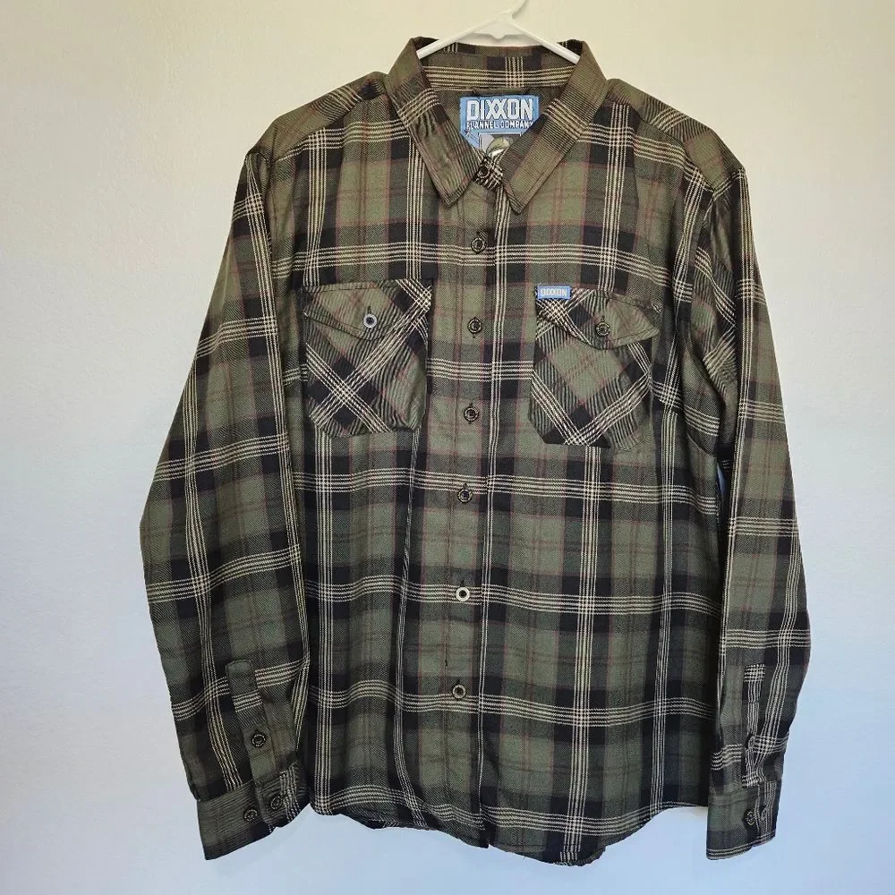 Dixxon | Green Beret Army Green Black Button Down Shirt Top Womens XL - Picture 2 of 9